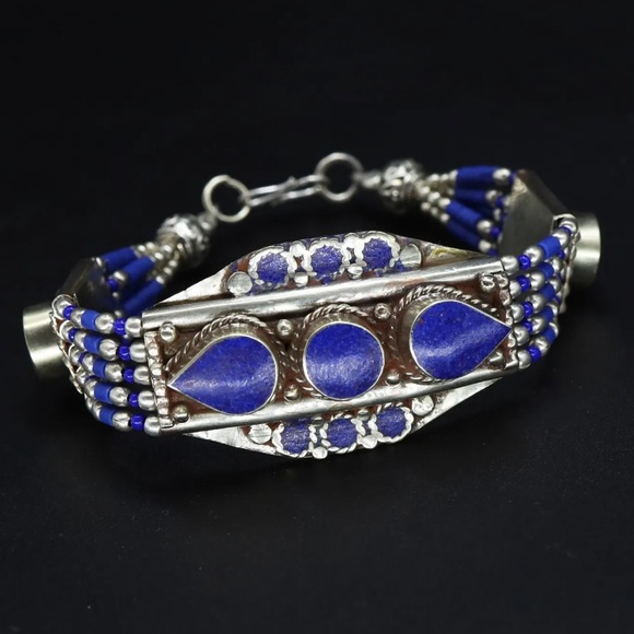 Tibetan silver gemstone ethnic bracelets - Picture 3 of 16